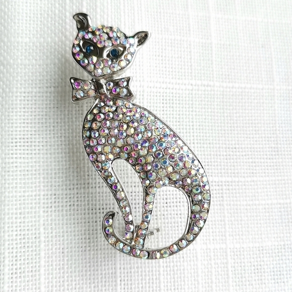 NWT crystal cat brooch pin - Picture 5 of 5